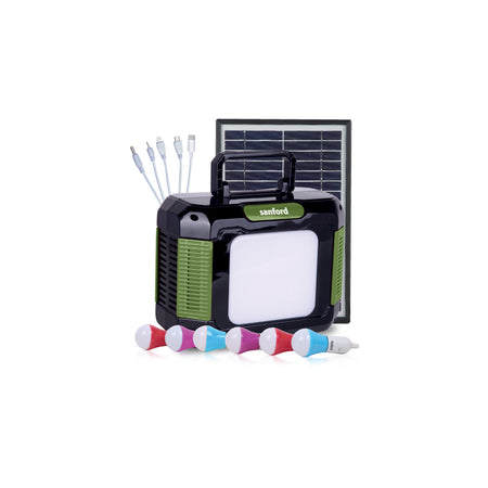 Sanford 11000mAh Rechargeable Solar Power Station with 6 LED Bulbs and USB Charging Port | SF4996PS - buysanford