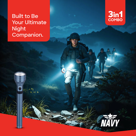 Sanford 7W CREE LED Flashlight | 3200m Ultra-Long Range | 7000mAh Rechargeable | Rugged & Waterproof - buysanford