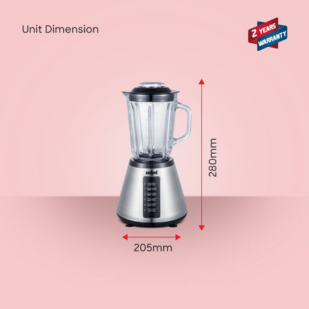 Sanford 600W 2-in-1 Blender & Grinder with Glass Jars and 4-Speed Control | SF6815BR - buysanford