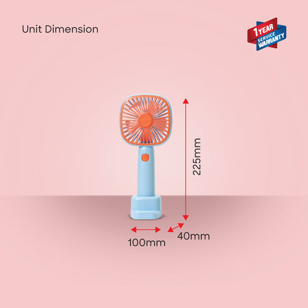 Sanford Rechargeable Hand Fan Combo | With Mobile Holder & Compact High-Speed Fan | USB-C Charging | 3-Speed | Portable Design - buysanford