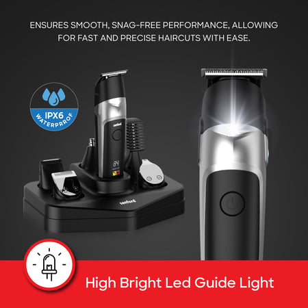 Sanford 6-in-1 Grooming Kit | T & U Blades | LED Lamp | LCD Display | Type-C Fast Charging | Waterproof IPX6 - buysanford