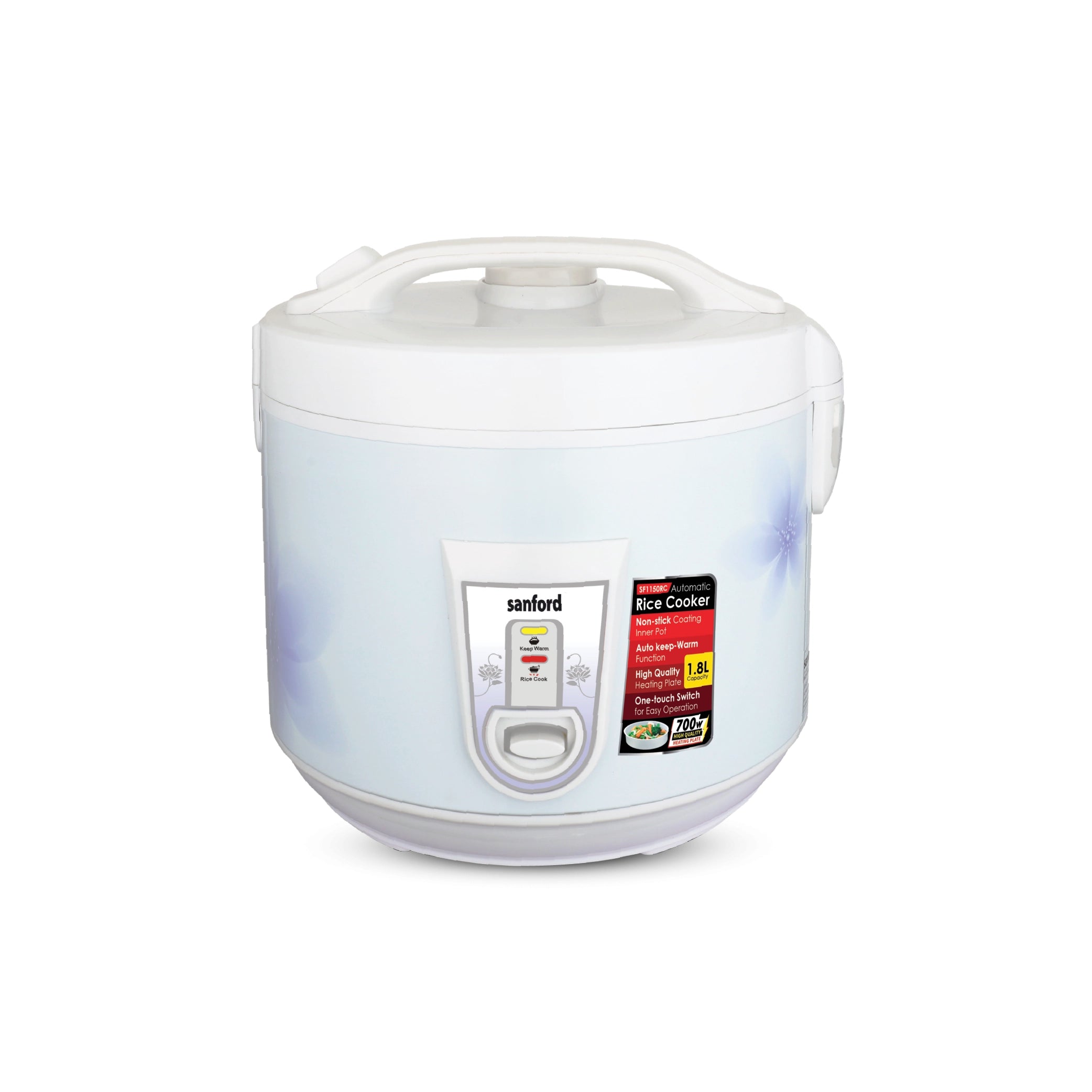 1.8L automatic rice cooker non stick pot keep warm function sanford 1