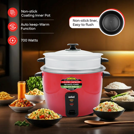 1.8L electric rice cooker with steamer sanford 3