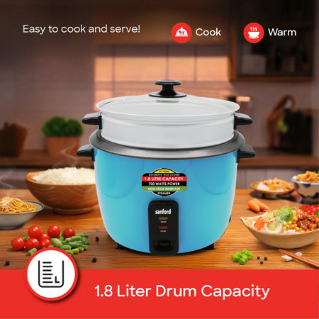 1.8L electric rice cooker with steamer sanford 4