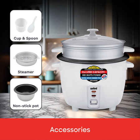 600ml automatic rice cooker non stick pot keep warm function sanford 5