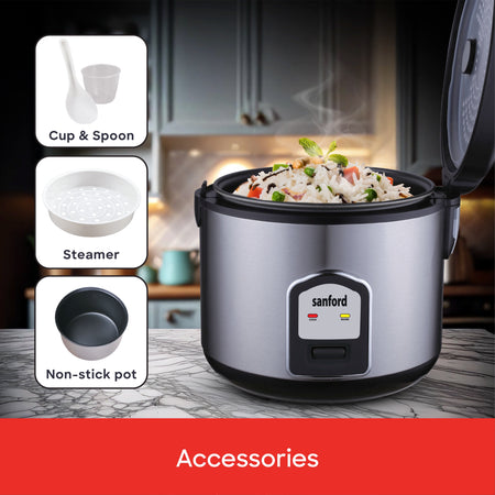 2.8L rice cooker 1000W non stick pot keep warm function sanford 6