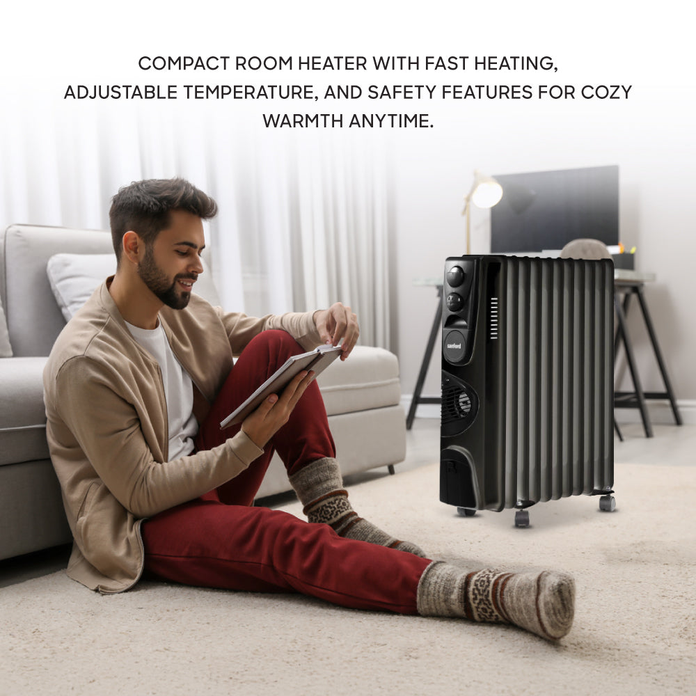 Sanford 2700W 13-Fin Oil Filled Radiator Heater with Turbo Fan and Thermostat Control | SF12110H - buysanford