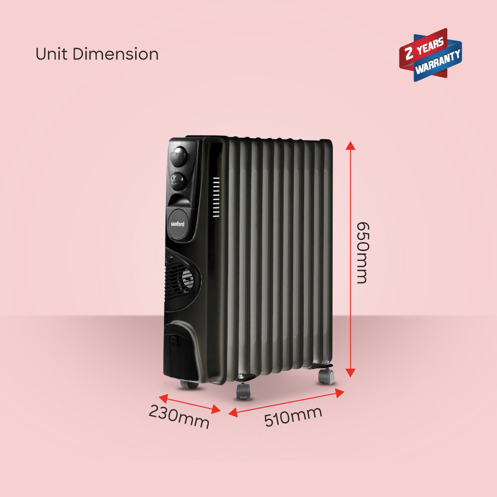 Sanford 2700W 13-Fin Oil Filled Radiator Heater with Turbo Fan and Thermostat Control | SF12110H - buysanford