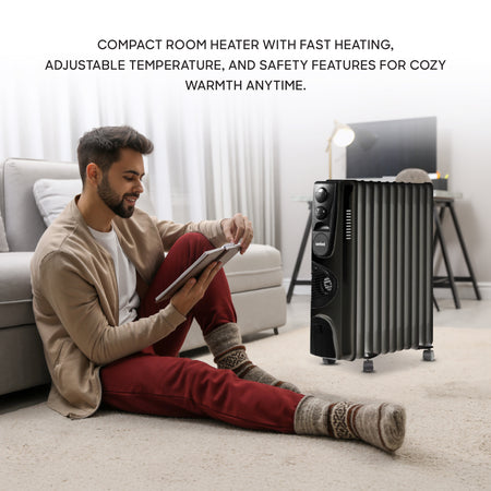 Sanford 2900W 13-Fin Oil Filled Radiator Heater with Turbo Fan and Thermostat Control | SF1212OH - buysanford