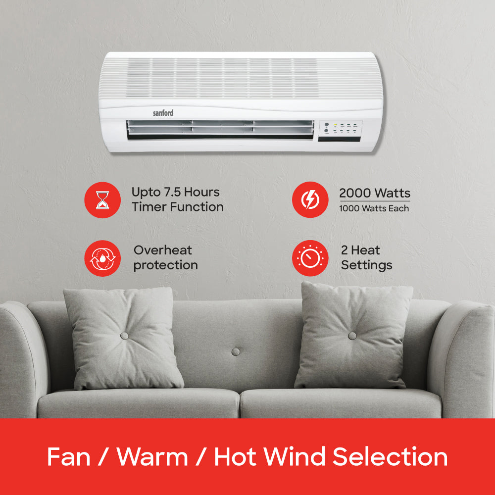 Sanford Wall Mounted Room Heater With Remote | SF1221RH - buysanford