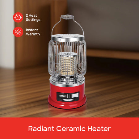 Sanford quartz room heater adjustable heat settings and tip-over protection