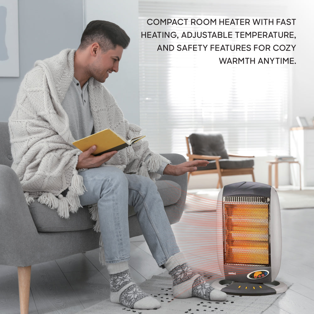 Sanford 1200W 3-Element Halogen Heater with Remote & Timer | SF1284HRH - buysanford