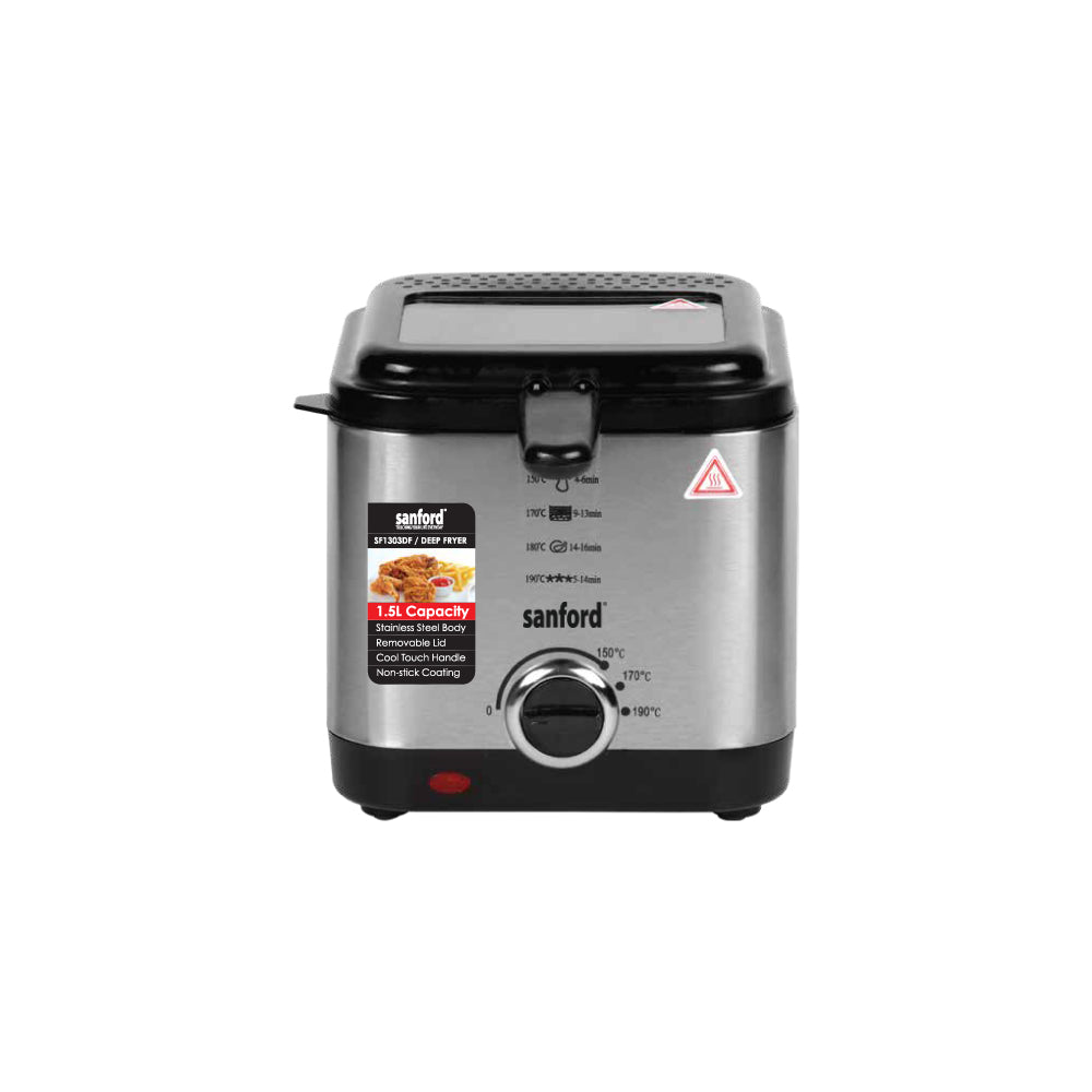 Sanford 900W 1.5L Deep Fryer with Stainless Steel Body and Cool Touch Handle | SF1303DF - buysanford