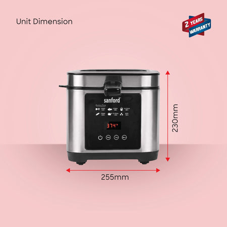 1200W 2.5L deep fryer led touch screen timer sanford 6