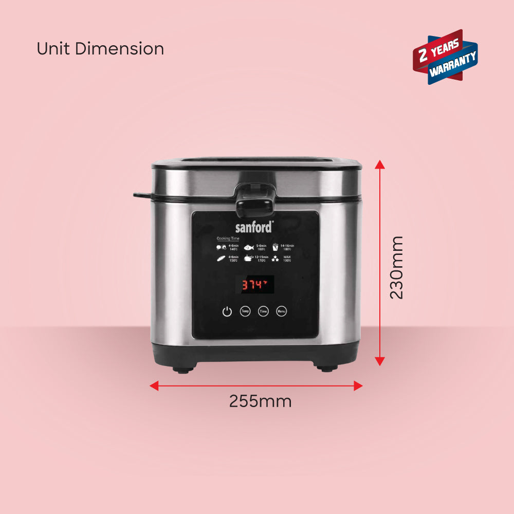 Sanford 1200W 2.5L Deep Fryer with LED Touch Screen and Timer | SF1304DF - buysanford