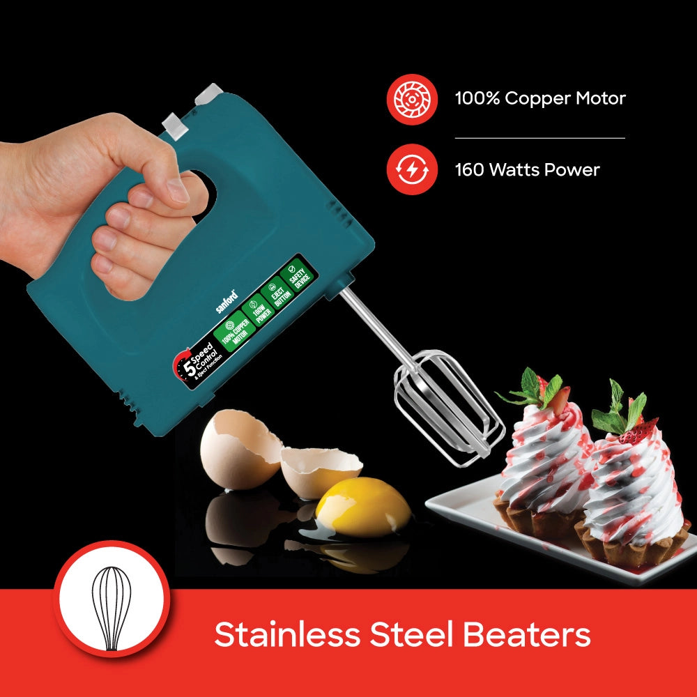 160W hand mixer 5 speed control eject function sanford 4