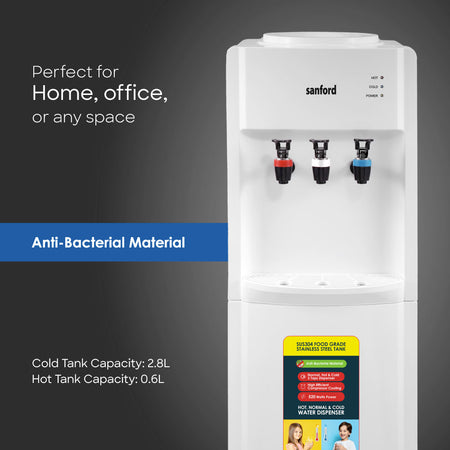 Sanford Top Load Hot,Cold and Normal  Water Dispenser with Convenient Storage Cabinet | SF1403WD - buysanford