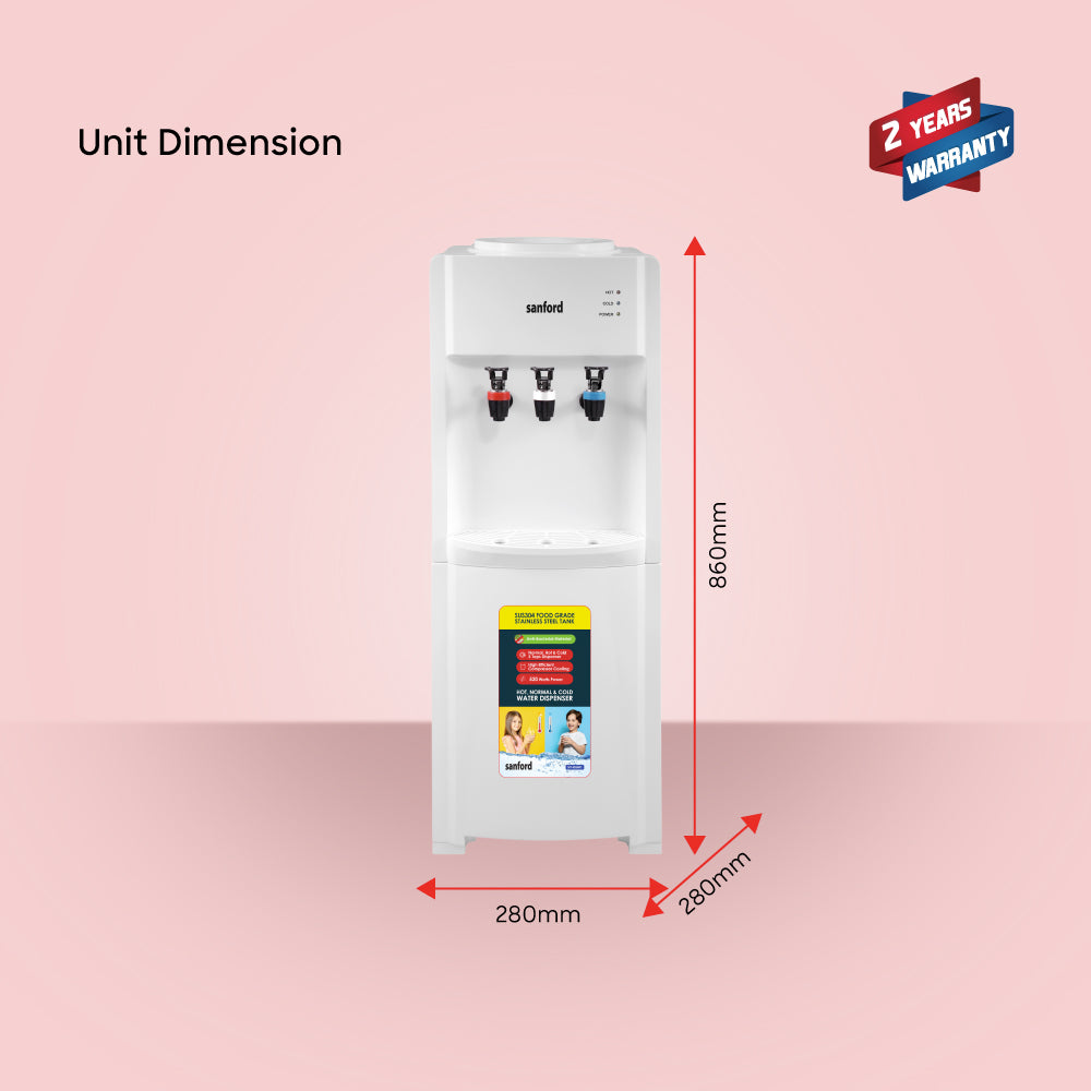 Sanford Top Load Hot,Cold and Normal  Water Dispenser with Convenient Storage Cabinet | SF1403WD - buysanford