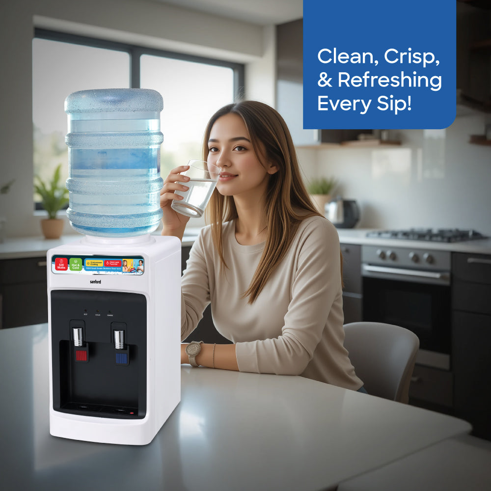 Sanford countertop water cooler showing space-saving tabletop design