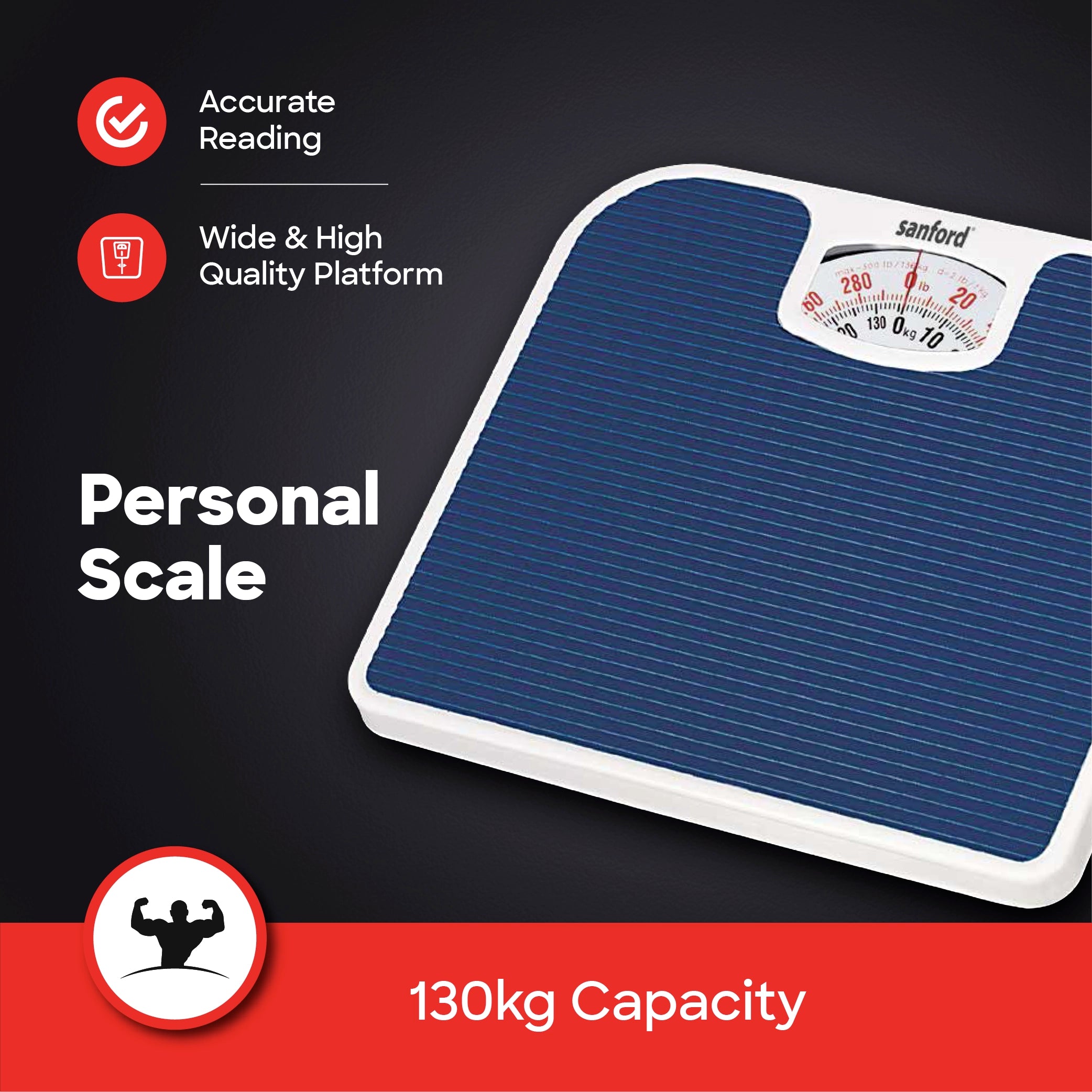 mechanical personal scale analog body weight 130kg capacity sanford 3