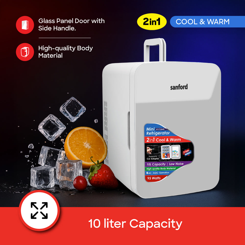 Sanford 10L 2-in-1 Mini Fridge with Cooling and Warming – Portable with Car Adapter | SF1715MRF - buysanford