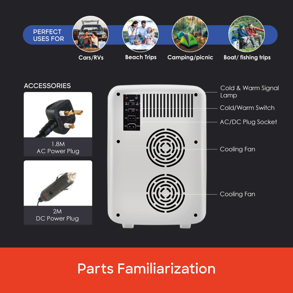 Sanford 10L 2-in-1 Mini Fridge with Cooling and Warming – Portable with Car Adapter | SF1715MRF - buysanford
