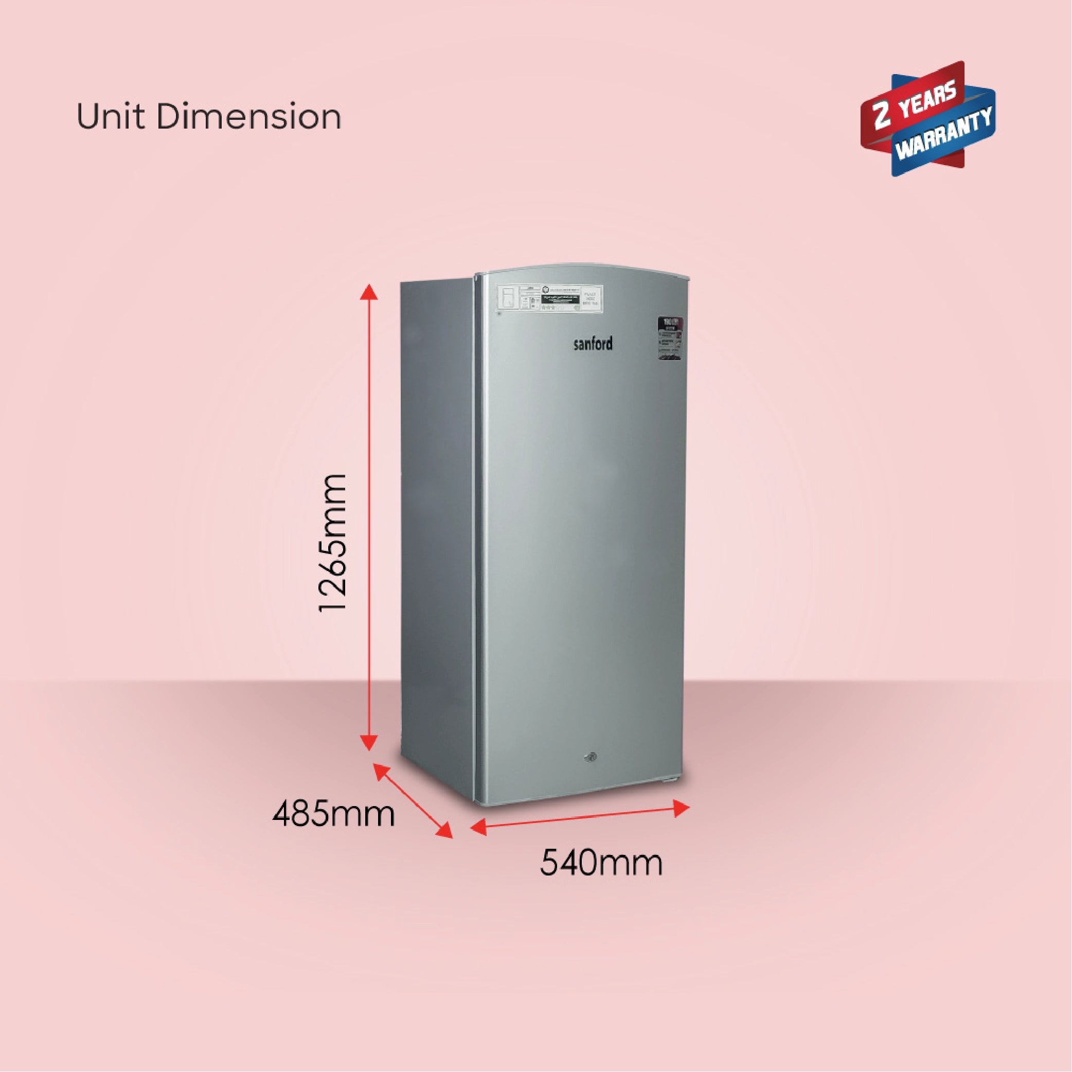 190L refrigerator freezer anti bacterial interior sanford 6