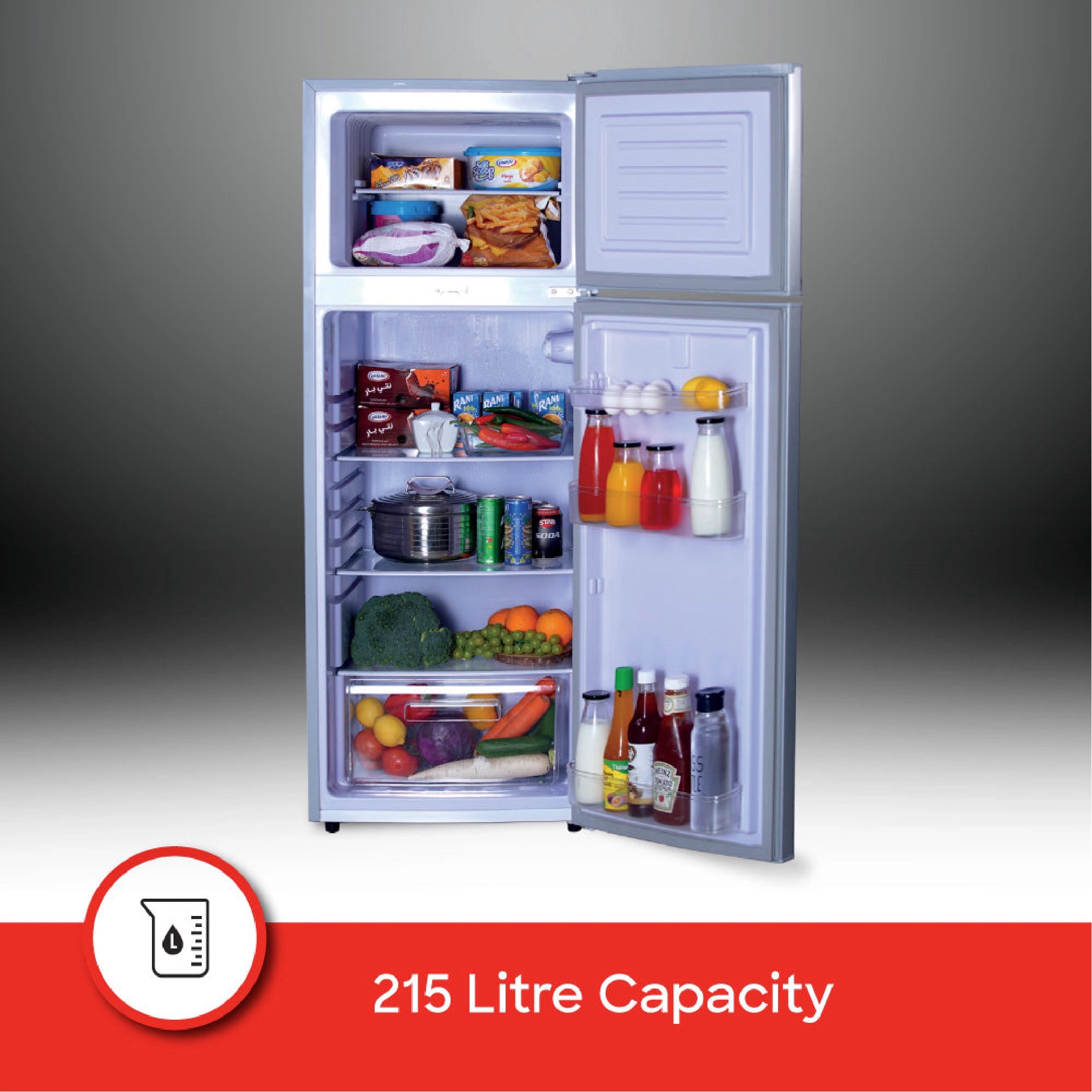 215L double door refrigerator energy efficient cooling freezer sanford 4