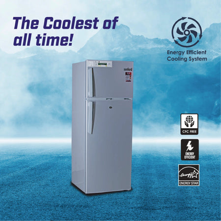 215L double door refrigerator energy efficient cooling freezer sanford 5
