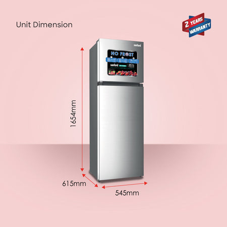Sanford 251L Double Door Refrigerator With No Frost Technology | SF1724RF - buysanford
