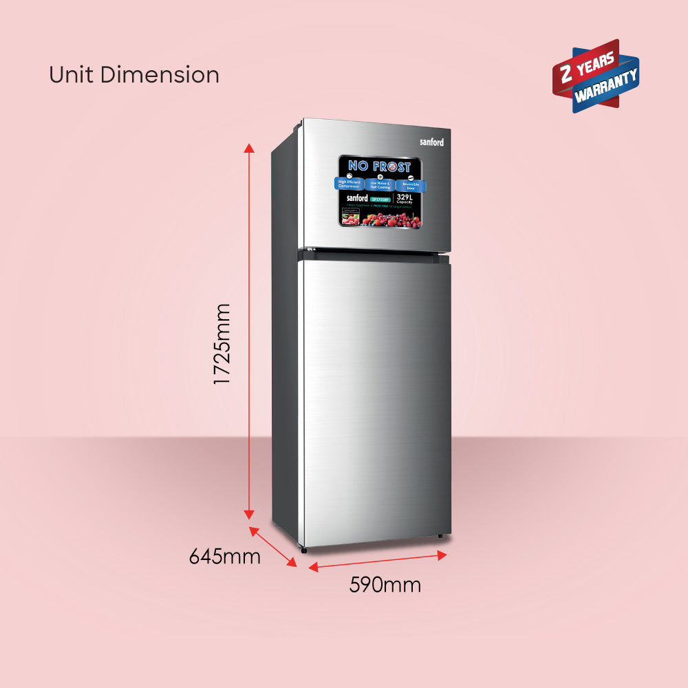 Sanford 329L Double Door Refrigerator With No Frost Technology | SF1725RF - buysanford