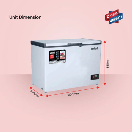 308L chest freezer adjustable temperature lockable handle sanford 6