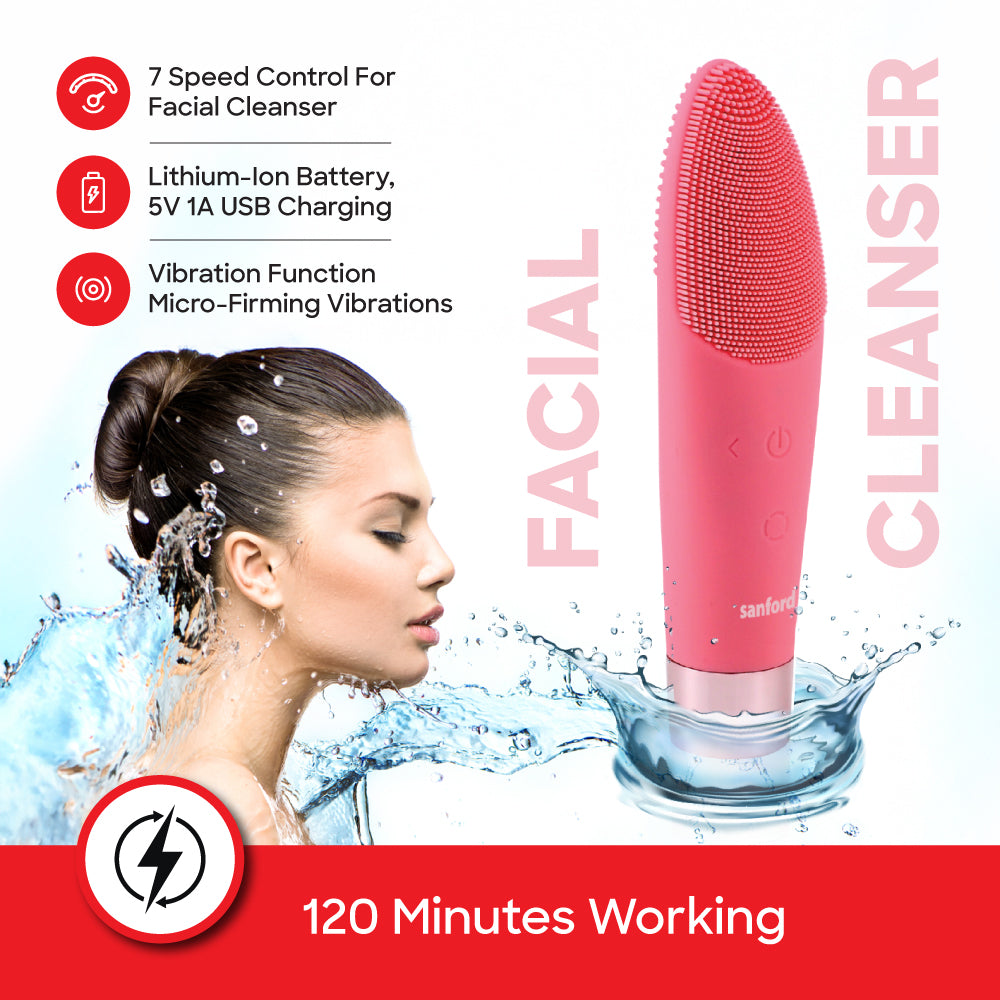 Sanford Rechargeable Multi-Function Beauty Device with Facial Cleanser & Massager | SF1920LSR - buysanford