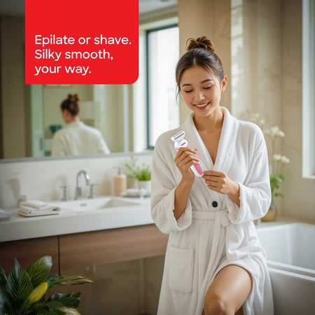 SF1924LSR Lady Shaver - Ergonomic Design for Smooth Gentle Grooming on All Body Parts UAE - Side Angle