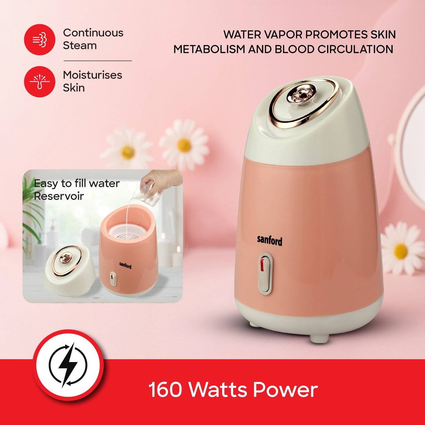 Sanford Facial Spa Steamer - Promotes Skin Metabolism & Blood Circulation for Radiant Skin - UAE Market