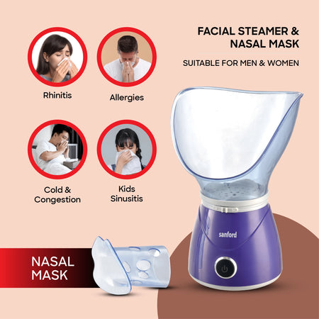 facial steamer 100W 2-in-1 sauna nasal mask sanford 5