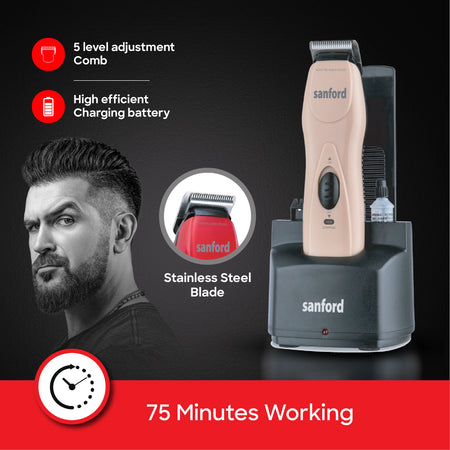 hair trimmer 5 level comb adjustment charging stand sanford 3