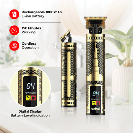 hair trimmer t blade digital display type c charging sanford 3