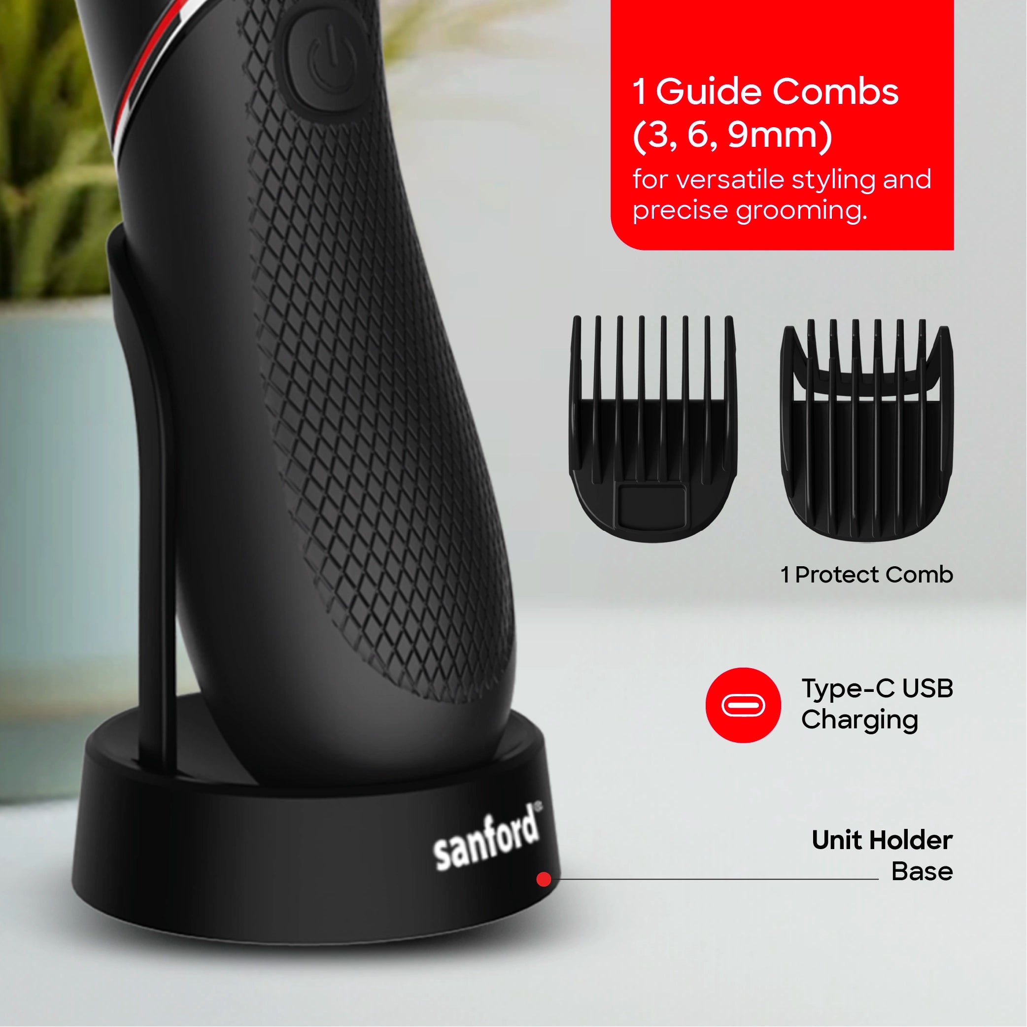 hair trimmer IPX6 waterproof 120 minutes runtime sanford 5