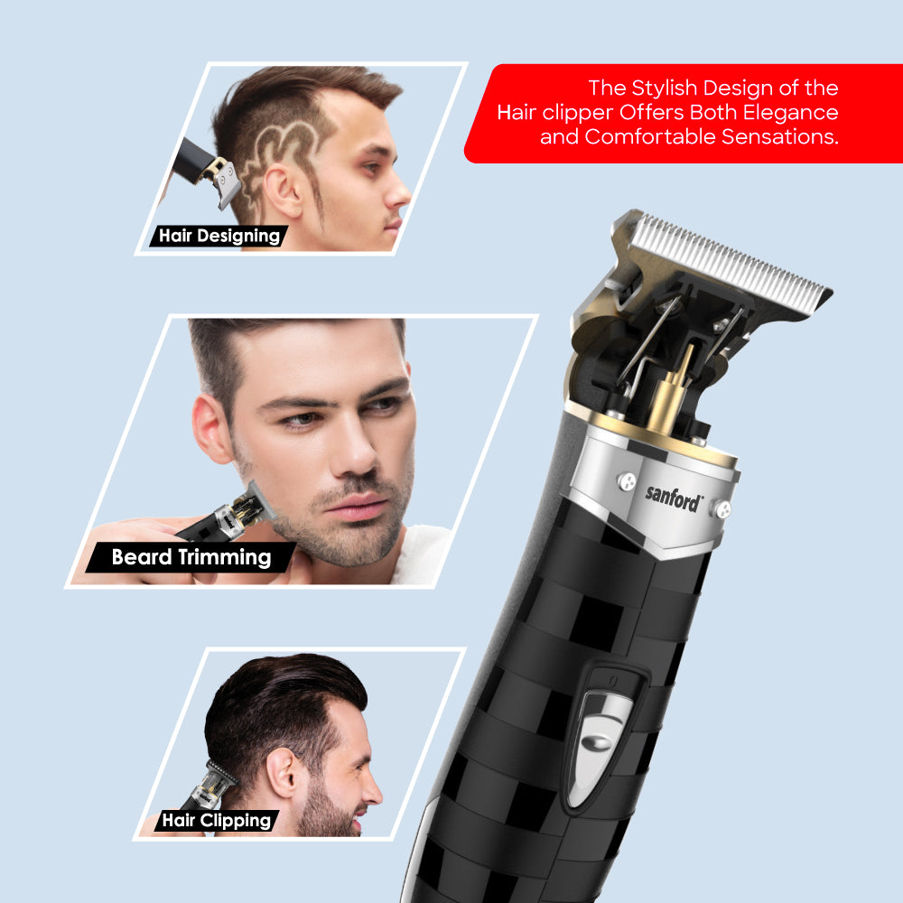 Sanford cordless trimmer complete with guard combs and cleaning brush