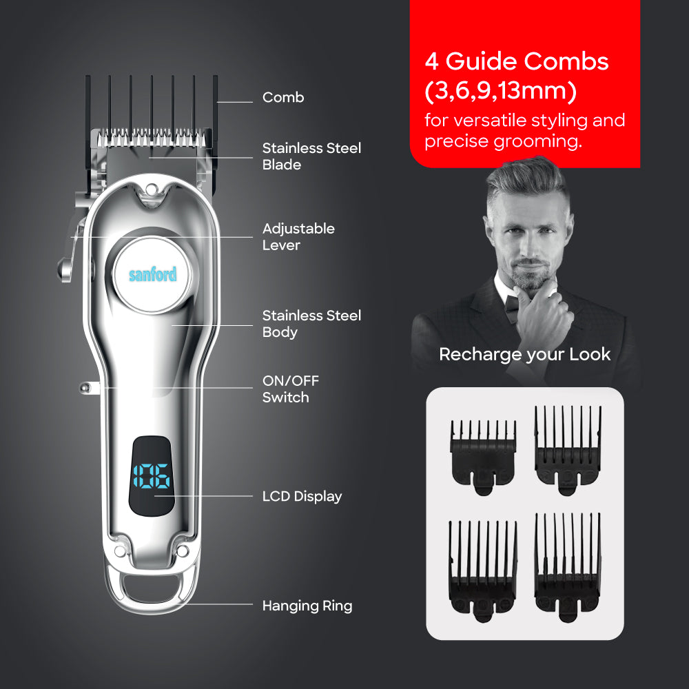 Sanford Rechargeable Cordless Digital Hair Clipper | SF1958HC - buysanford