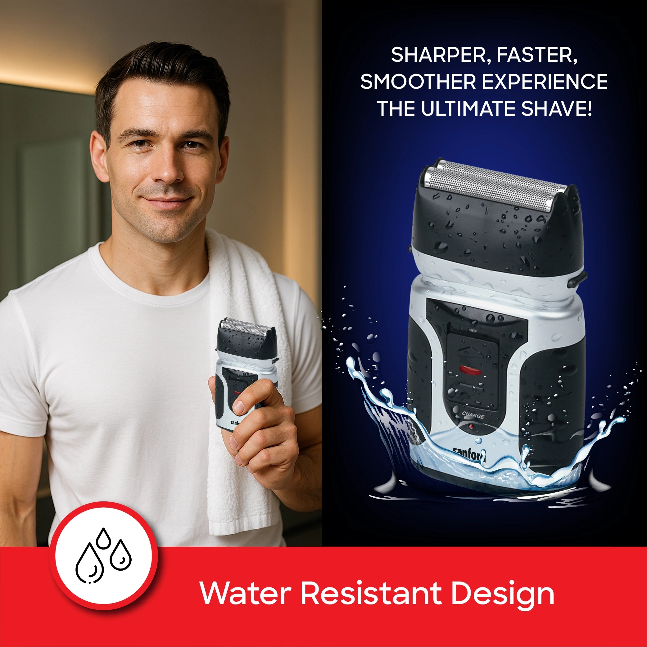men shaver dual blade wet dry sanford 4
