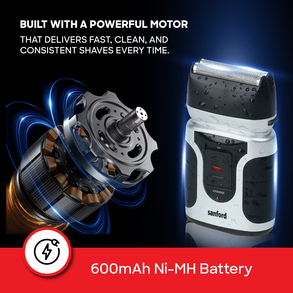 Sanford Rechargeable Shaver with Dual Blade System for Wet and Dry Use | SF1977MS - buysanford