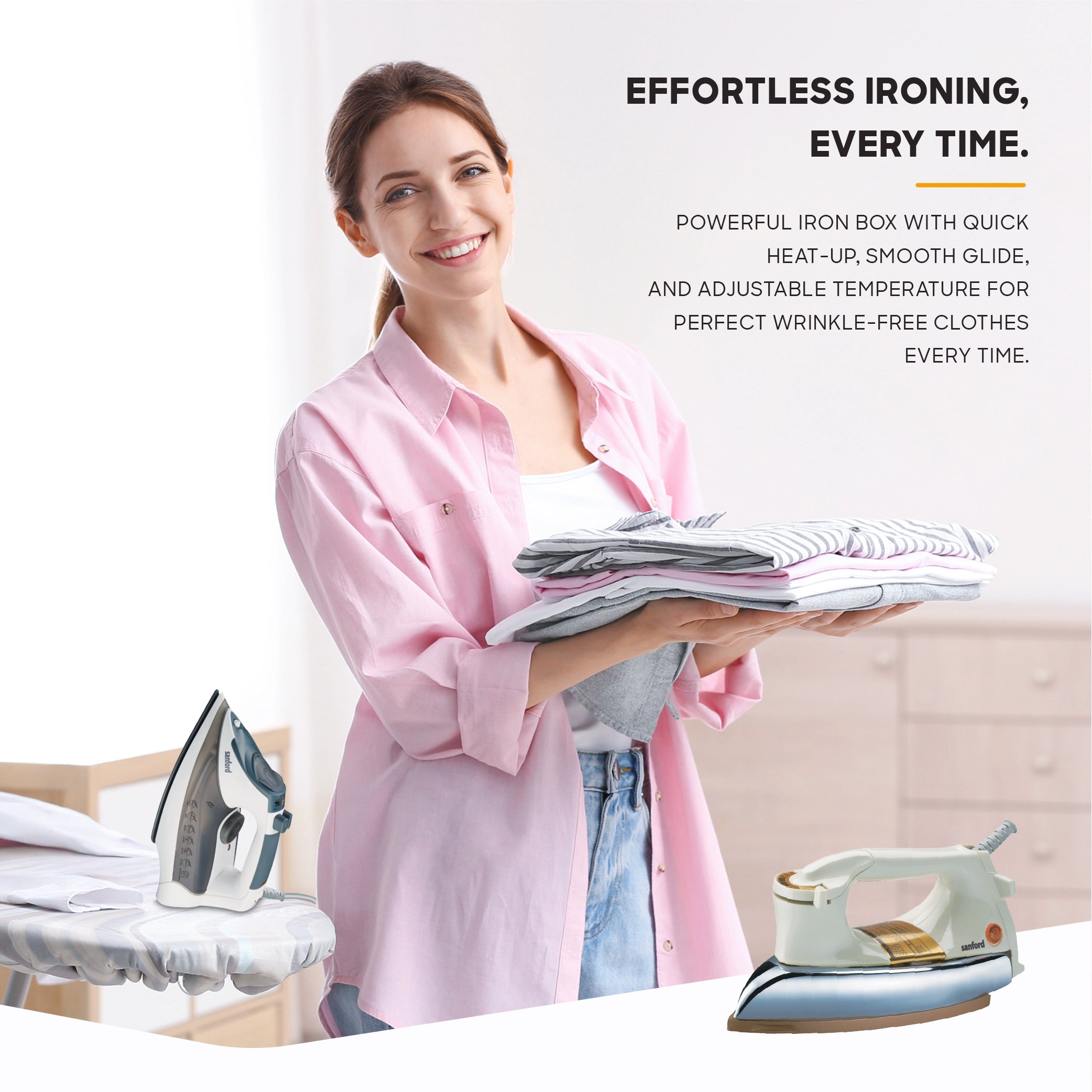 1200W heavyweight dry iron ceramic coated soleplate sanford 5