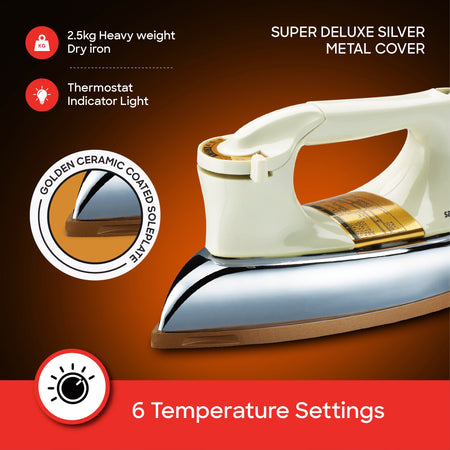 1100W dry iron ceramic coated soleplate heavy weight ironing sanford 4