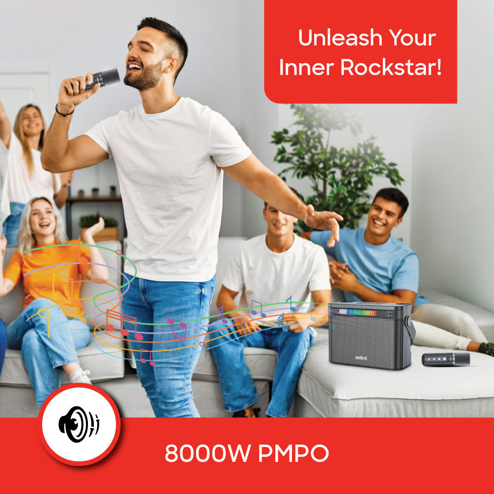 Sanford Rechargeable Karaoke Ready Portable Speakers with Dual Microphone | SF2267RPS - buysanford