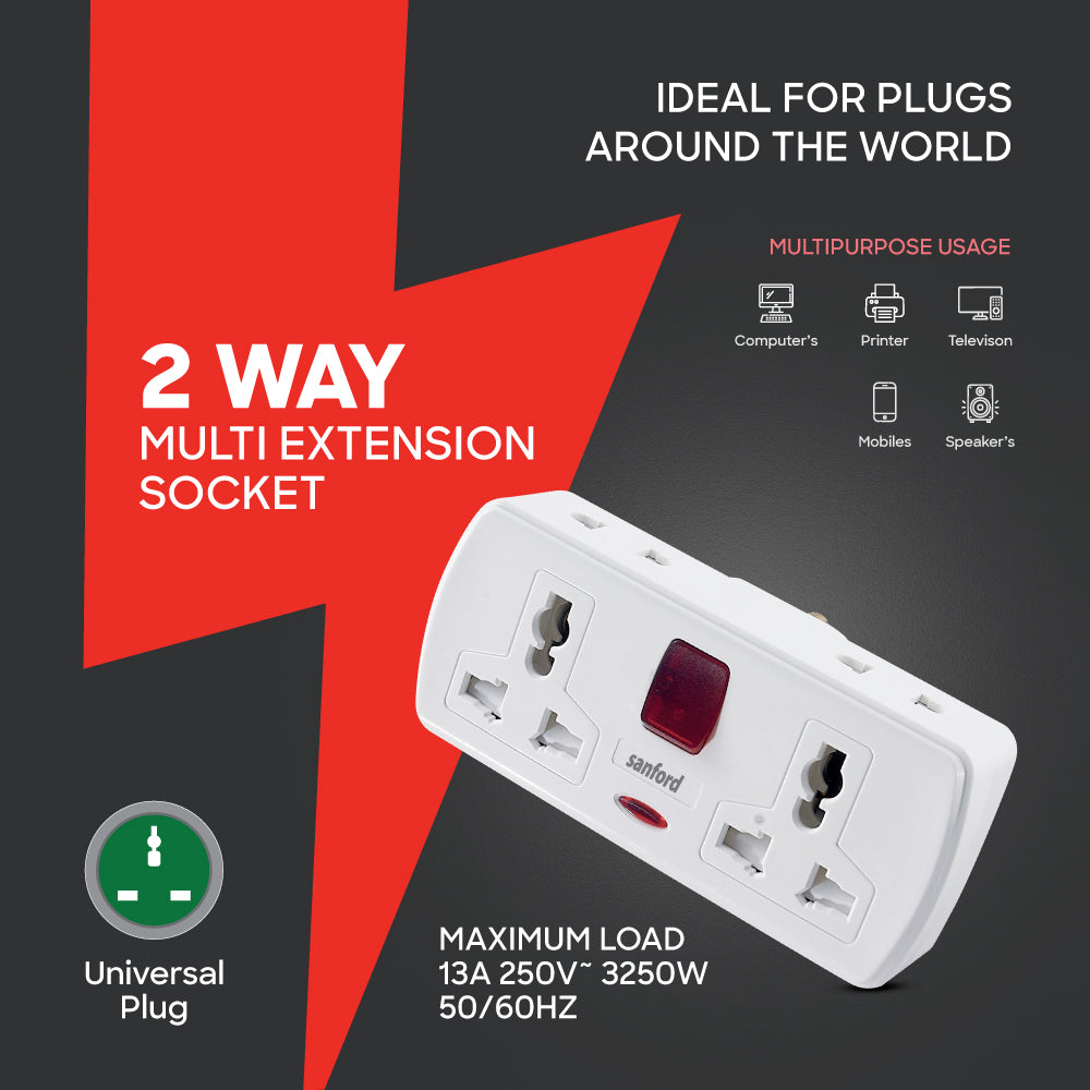 Sanford 2 Way Extension Socket | SF2300ES - buysanford