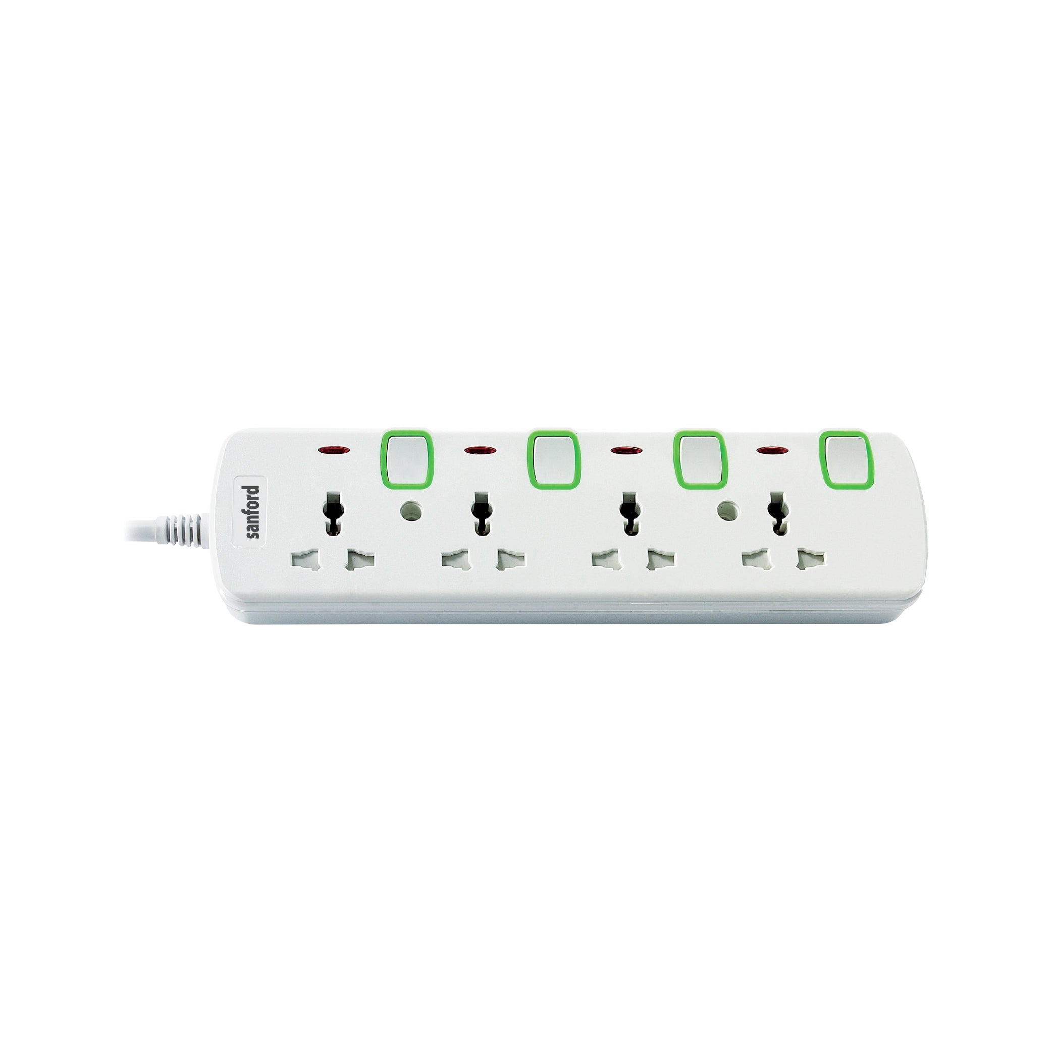 4 way socket extension surge protection LED indicator sanford 1