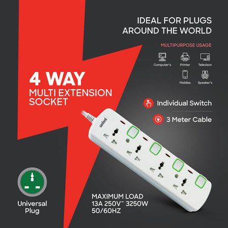 Sanford 4 Way Extension Socket | SF2302ES - buysanford