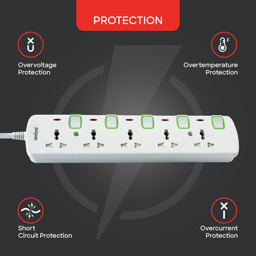 Sanford 5 Way Extension Socket | SF2303ES - buysanford